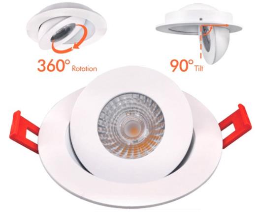 Lotus LED Lights LED-3-S7W-5CCT-FG-WH Recessed Lighting Fixtures