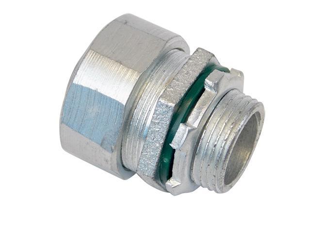 Allied Tube & Conduit LT350KON Non-Insulated Standard Straight Liquid Tight Connector, 3-1/2 in Trade, Malleable Iron, Zinc Plated