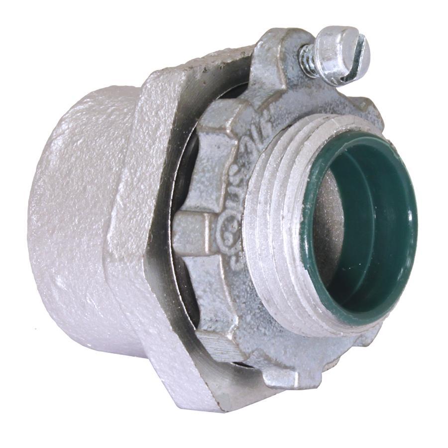 Allied Tube & Conduit NHUB500-ICKON STC Conduit Hub With Insulated Throat, 5 in, For Use With Threaded Rigid/IMC Conduit, Malleable Iron, Zinc Plated