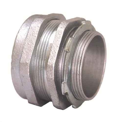 Allied Tube & Conduit RCC100KON Straight Compression Connector, 1 in Trade, For Use With Threadless Rigid/IMC Conduit, Malleable Iron, Zinc Plated