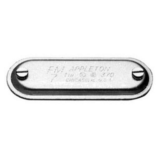 Appleton® Wedge-Lok™ 570SA Blank Clip Cover, 1-1/2 in Hub, For Use With Form 7™ UNILETS™ Conduit Outlet Body, Stamped Aluminum, Natural
