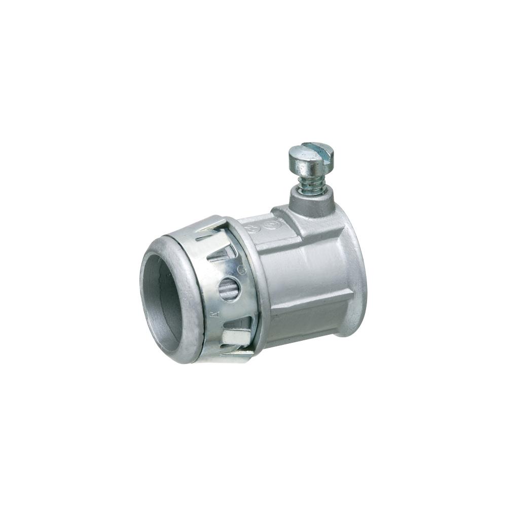 Arlington SNAP-TITE® 801ST Set Screw Connector With Spring Steel Clip, 3/4 in Trade, For Use With Aluminum/Steel EMT Conduit, Die Cast Zinc