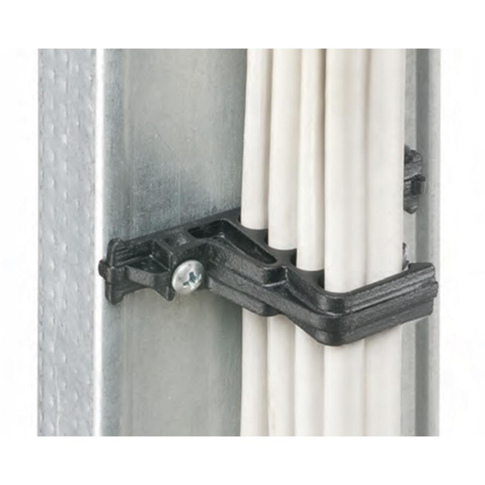 Arlington Spacer™ CS14SC Non-Metallic Cat 5 Cable Spacer, 14/2 AWG, Black