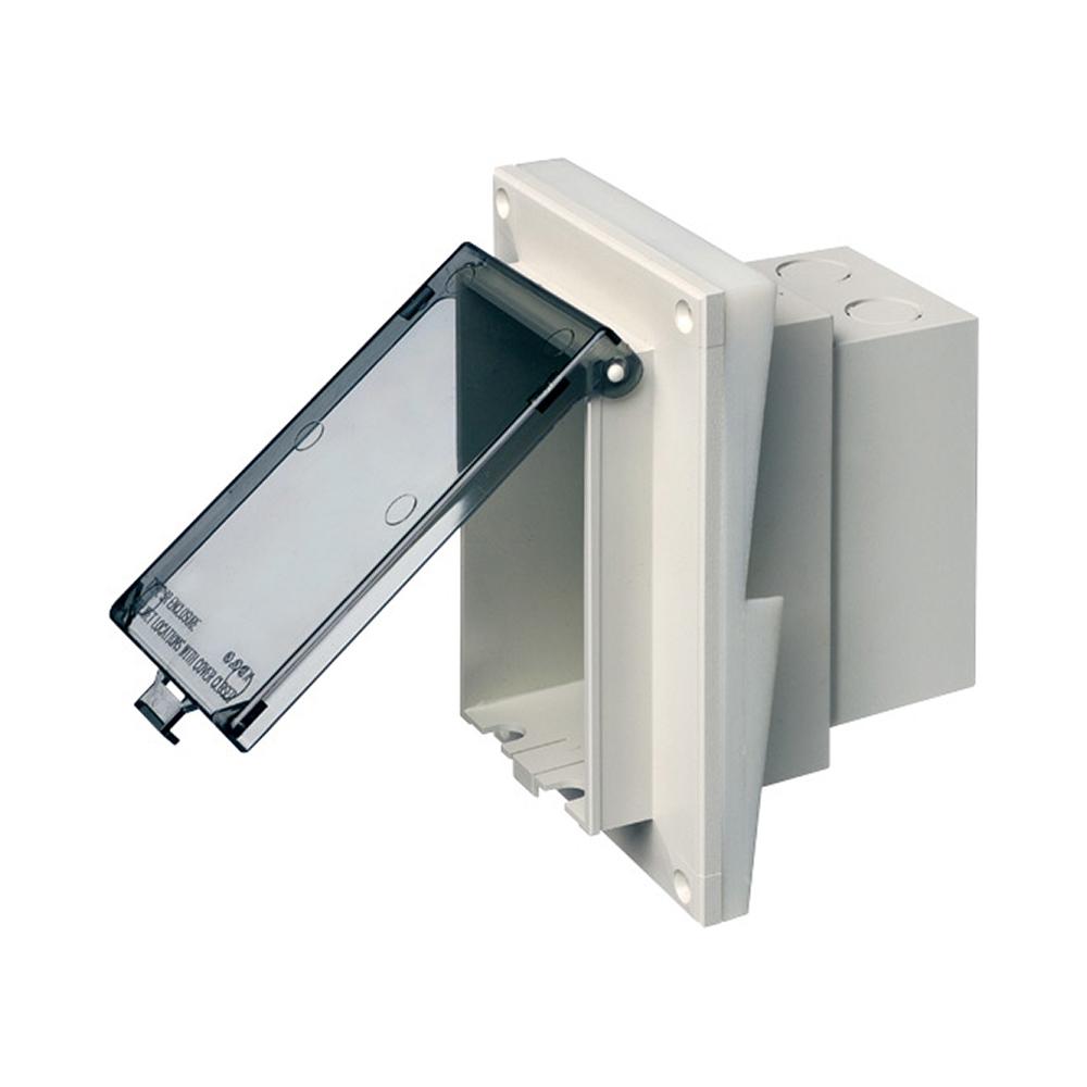 Arlington InBox™ DBVR151C 1-Piece Low Profile Electrical Box, Plastic, 22 cu-in Capacity, 1 Gangs, 7.186 in L x 4.934 in W x 5.16 in D