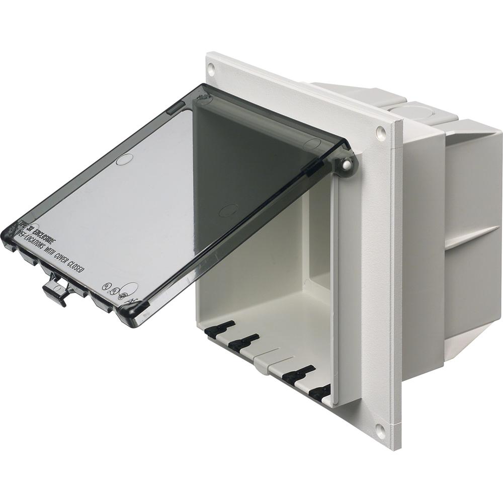 Arlington InBox™ DBVR2C DB Series 1-Piece Low Profile Electrical Box, Plastic, 22 cu-in Capacity, 2 Gangs, 7.159 in L x 6.888 in W x 5.142 in D