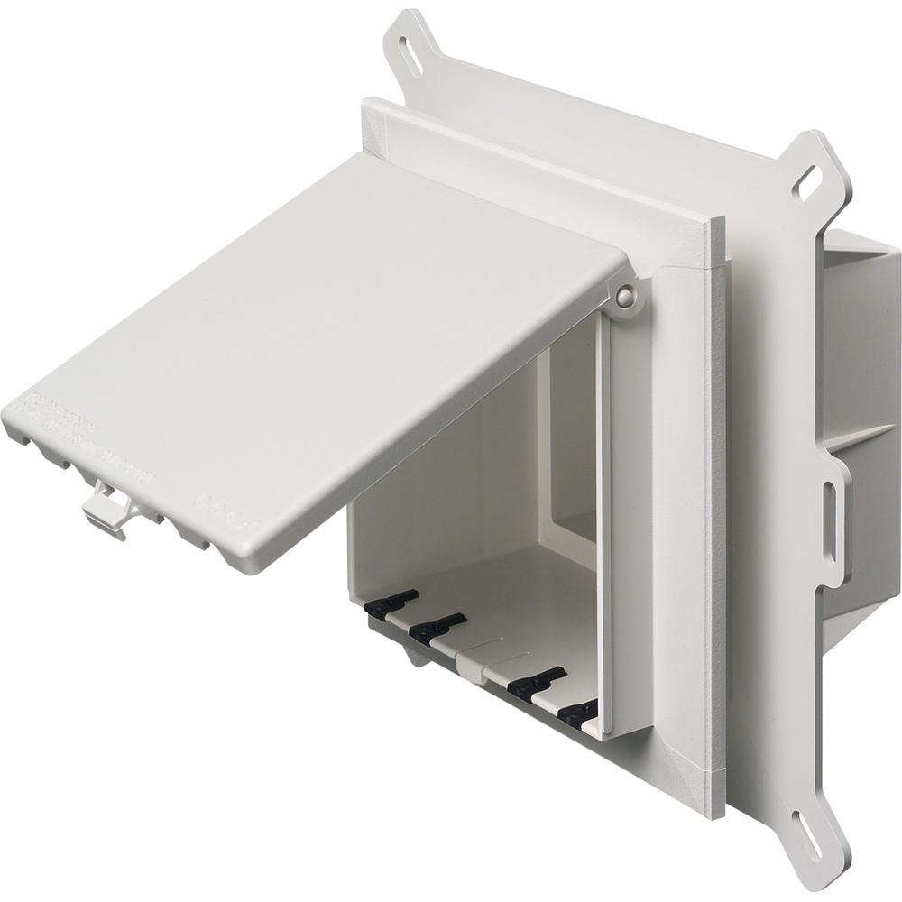 Arlington InBox™ DBVS2W DB Series 1-Piece Low Profile Weatherproof Electrical Box, Plastic, 34 cu-in Capacity, 2 Gangs, 9.058 in L x 8.992 in W x 5.142 in D