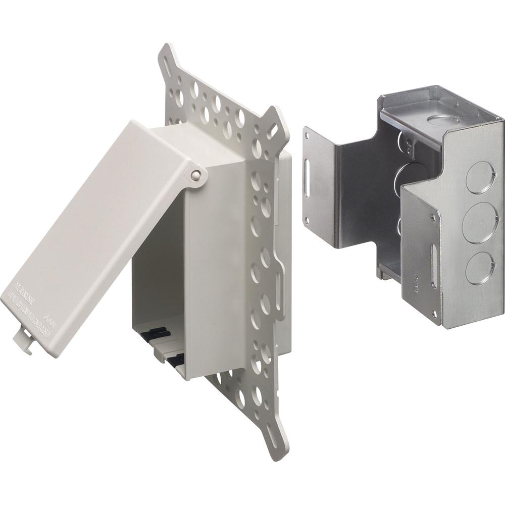 Arlington InBox™ DSBVM1W DB Series Low Profile Electrical Box, Plastic, 25 cu-in Capacity, 1 Gangs, 9.058 in L x 7.012 in W x 5.129 in H