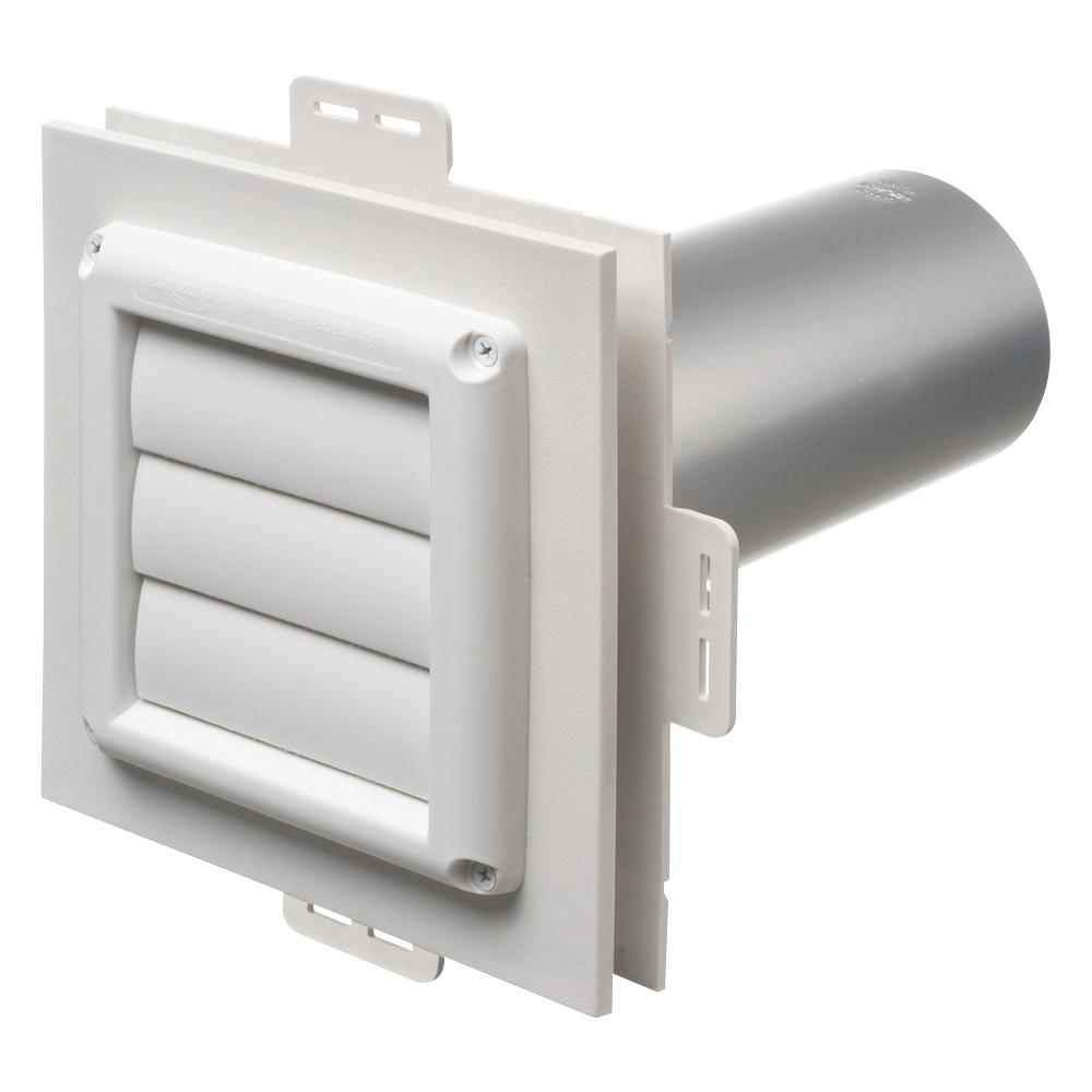 Arlington DV1 Non-Metallic Dryer Vent Mounting Block Kit, Plastic, White