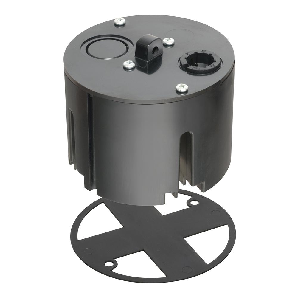 Arlington T-Box™ F428SC T-Box With Non-Metallic Hanger, Plastic, 28 cu-in Capacity, 2 Knockouts, 3.125 in L x 4.365 in W x 4.365 in H