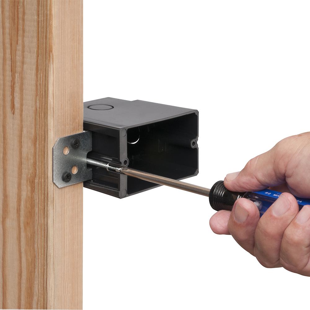 Arlington In/Out Box™ FA101H Adjustable Outlet Box, Plastic, 21 cu-in Capacity, 1 Gang, 3.875 in L x 4.8 in W x 3.811 in H