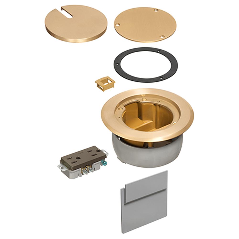 Arlington InBox™ FLBC4560DMB Recessed Floor Box Cover Kit, 5.7 in Dia, Brass/Plastic