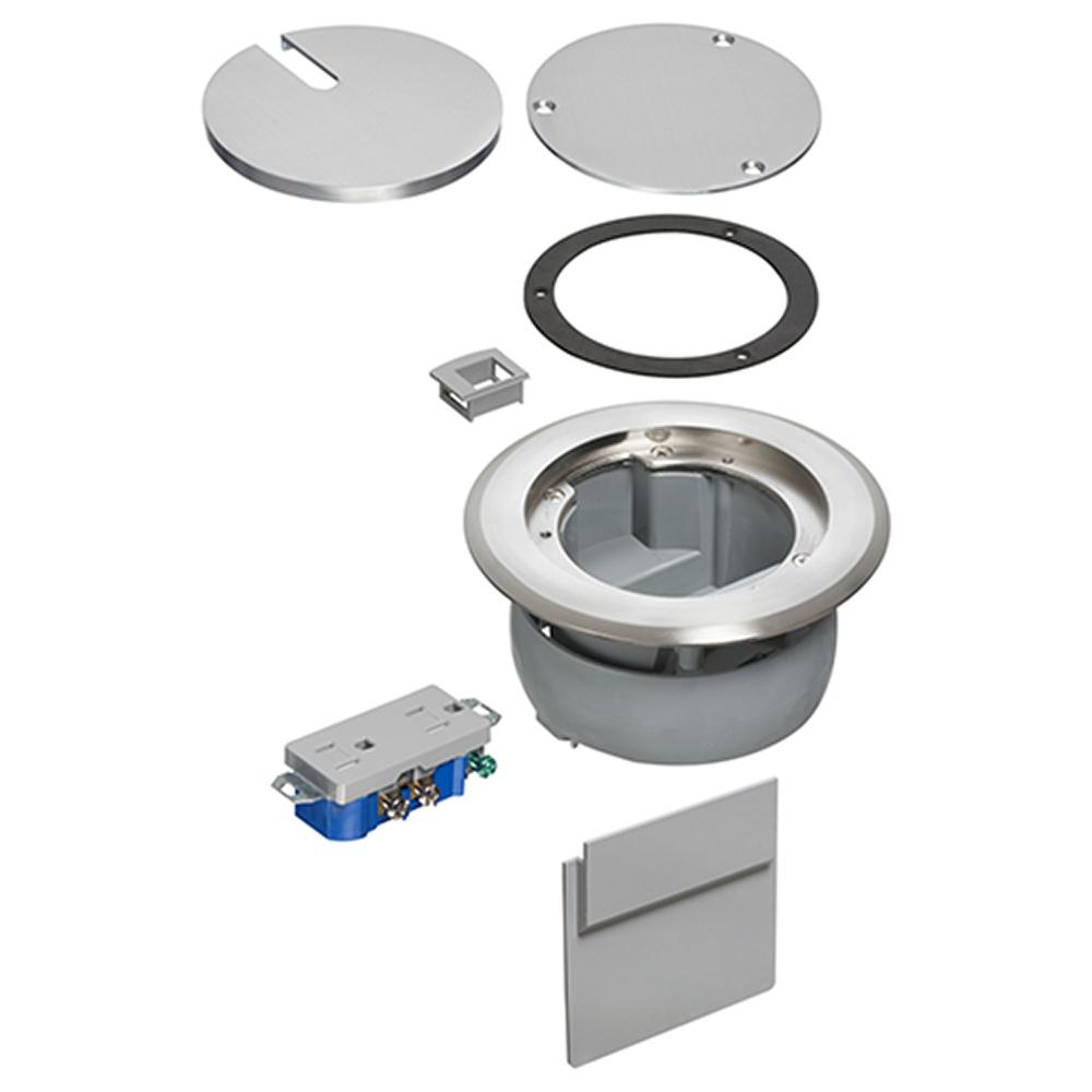 Arlington InBox™ FLBC4560DNL Recessed Floor Box Cover Kit, 5.7 in Dia, Nickel/Plastic