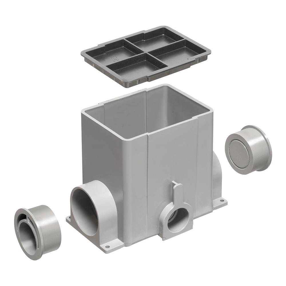 Arlington FLBC8502 Gangable Non-Metallic Floor Box Kit, Plastic, 1 Gangs, 2 Knockouts, 7.522 in L x 4.802 in W x 6 in H