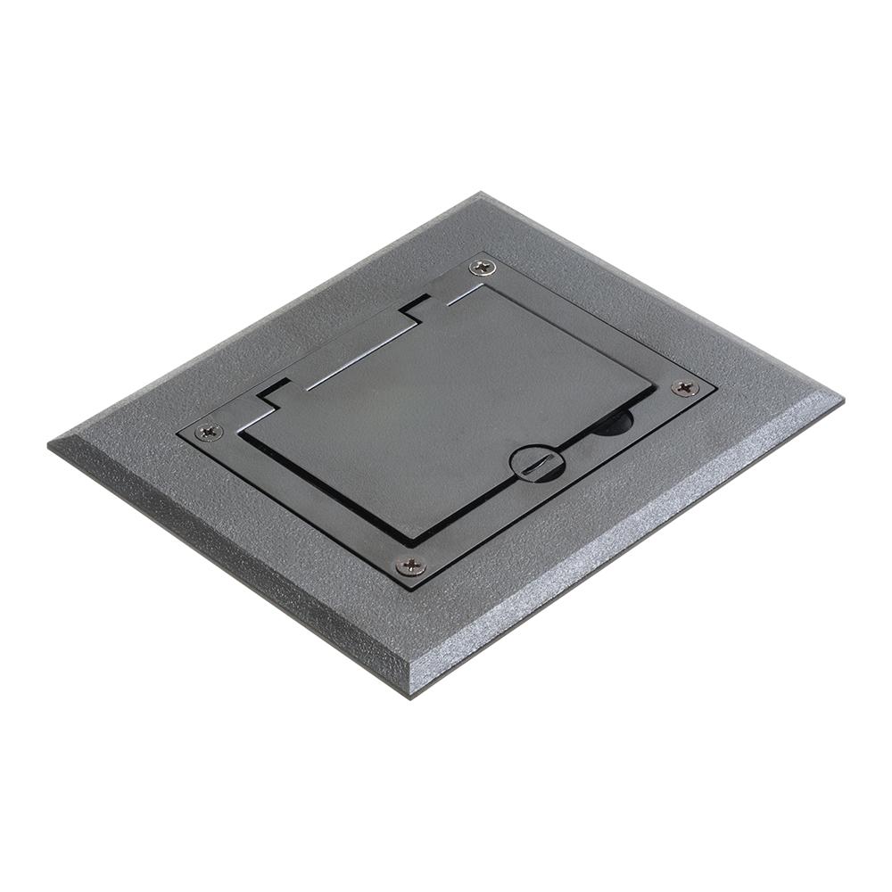 Arlington FLBC8510BL Modular Non-Metallic Floor Box Cover and Frame Kit, 4.26 in L x 3.26 in W, Flip Lid Cover, Plastic