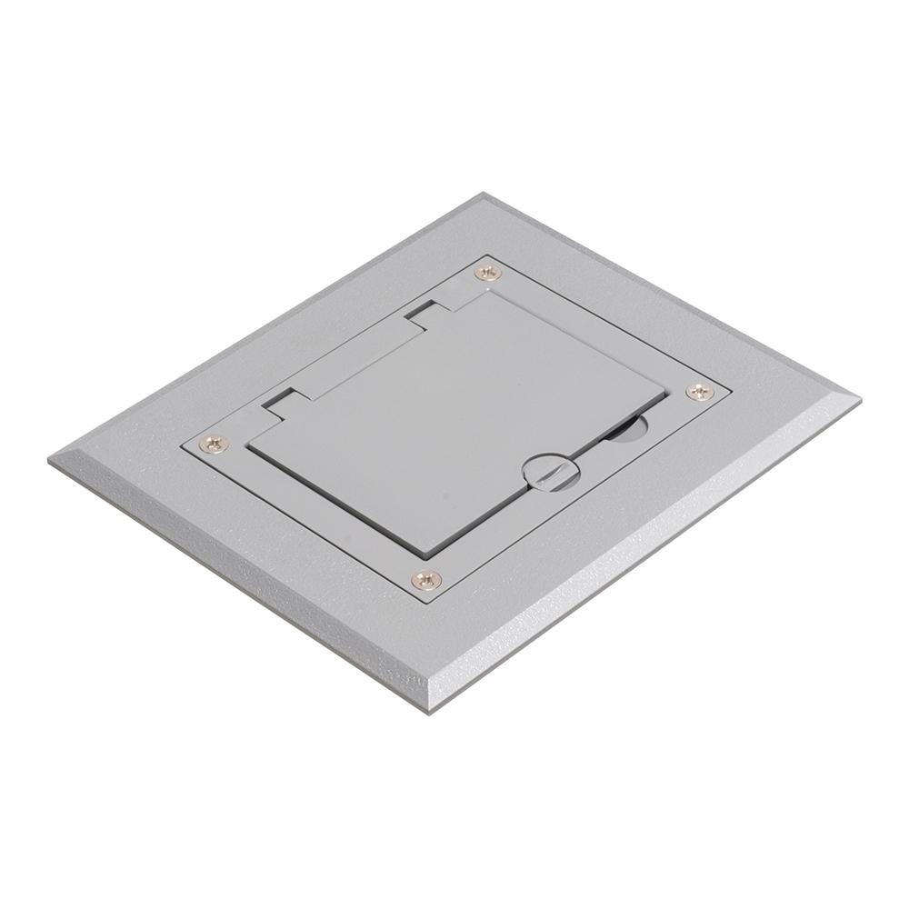 Arlington FLBC8510GY Modular Non-Metallic Floor Box Cover and Frame Kit, 4.26 in L x 3.26 in W, Flip Lid Cover, Plastic
