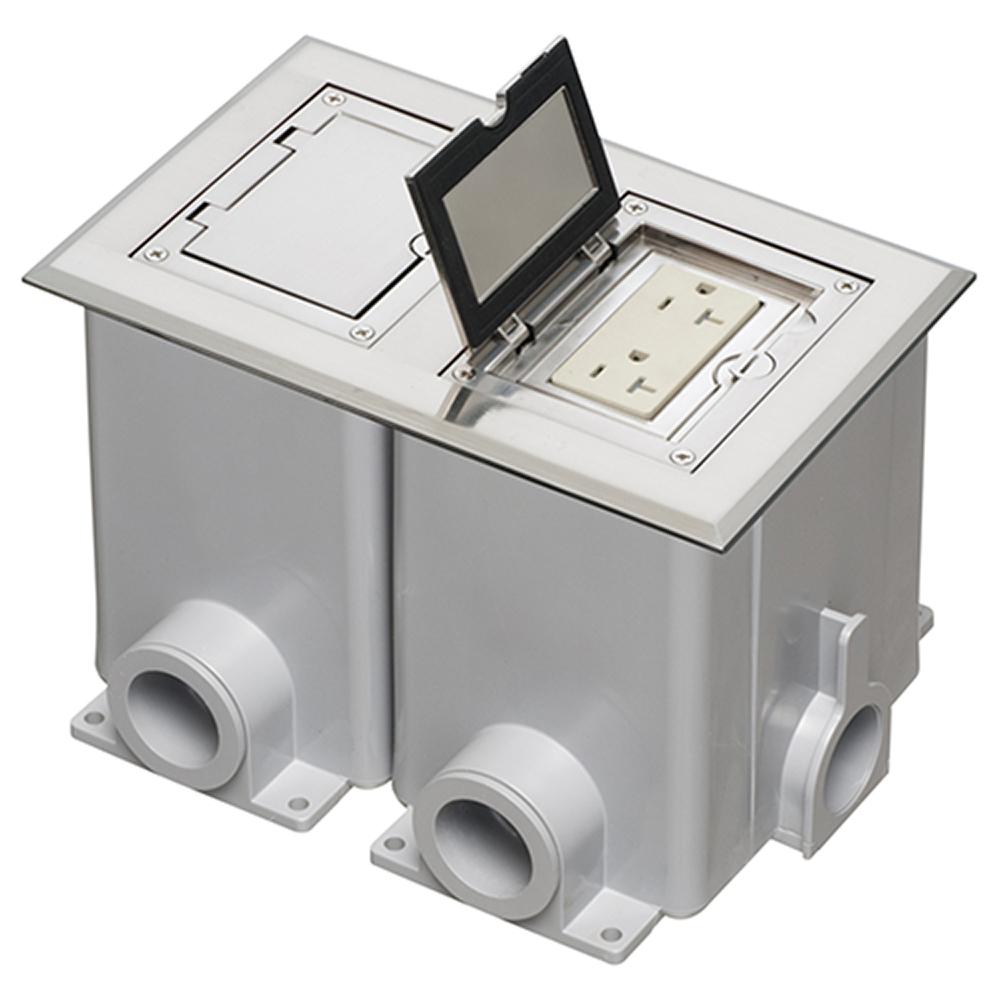 Arlington FLBC8520NL Floor Box Cover and Frame Kit, 6.094 in L x 9.288 in W, Nickel