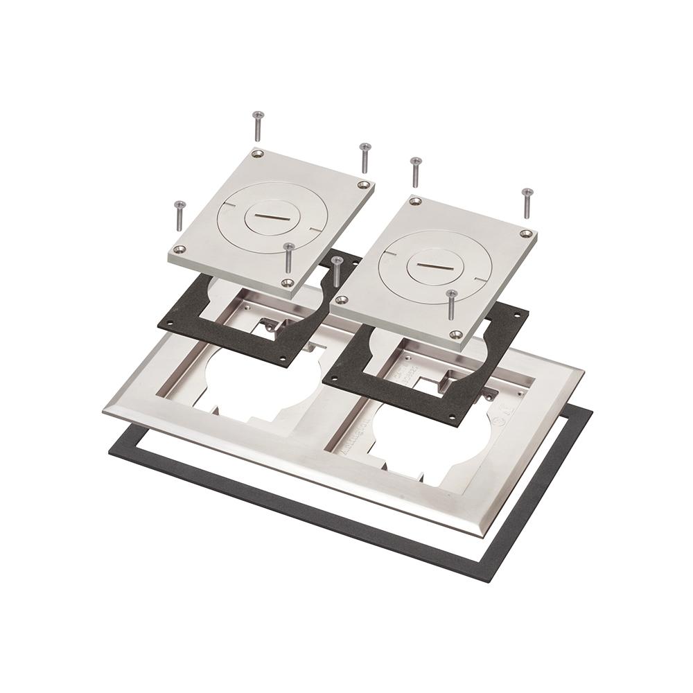 Arlington FLBC8523NL Gangable Box Cover Kit With Furniture Feed Insert, 6.094 in L x 9.288 in W, Zinc