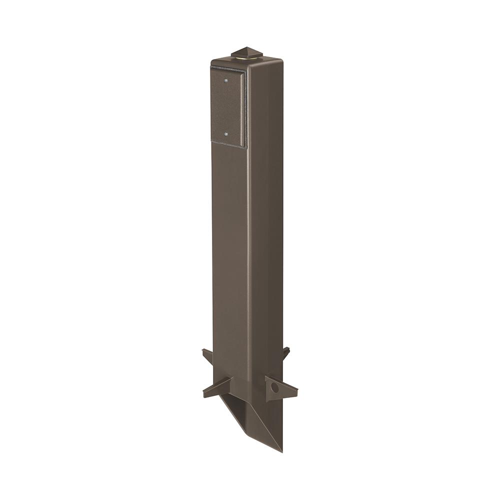Arlington Gard-N-Post™ GP26BR GP Series Low Profile Fixture Support With GP26BRGC Grounding Clip, 26 in L x 3.361 in W x 3.361 in H, In-Ground Mount, 2 Outlets, Plastic