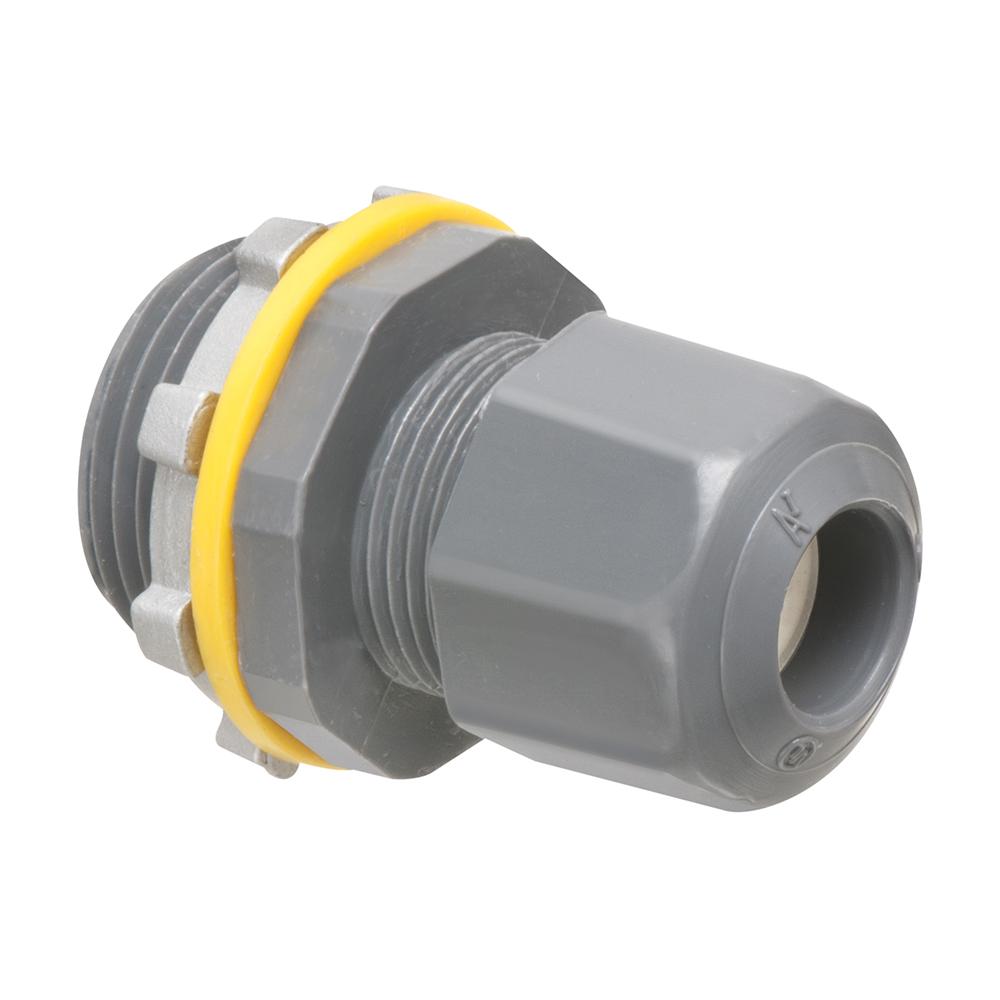 Arlington LPCG753 Low Profile Liquidtight Oiltight Strain Relief Cord Connector, 3/4 in Trade, 0.1 to 0.3 in Cable Openings, Nylon/Polyethylene/Santoprene™/Zinc