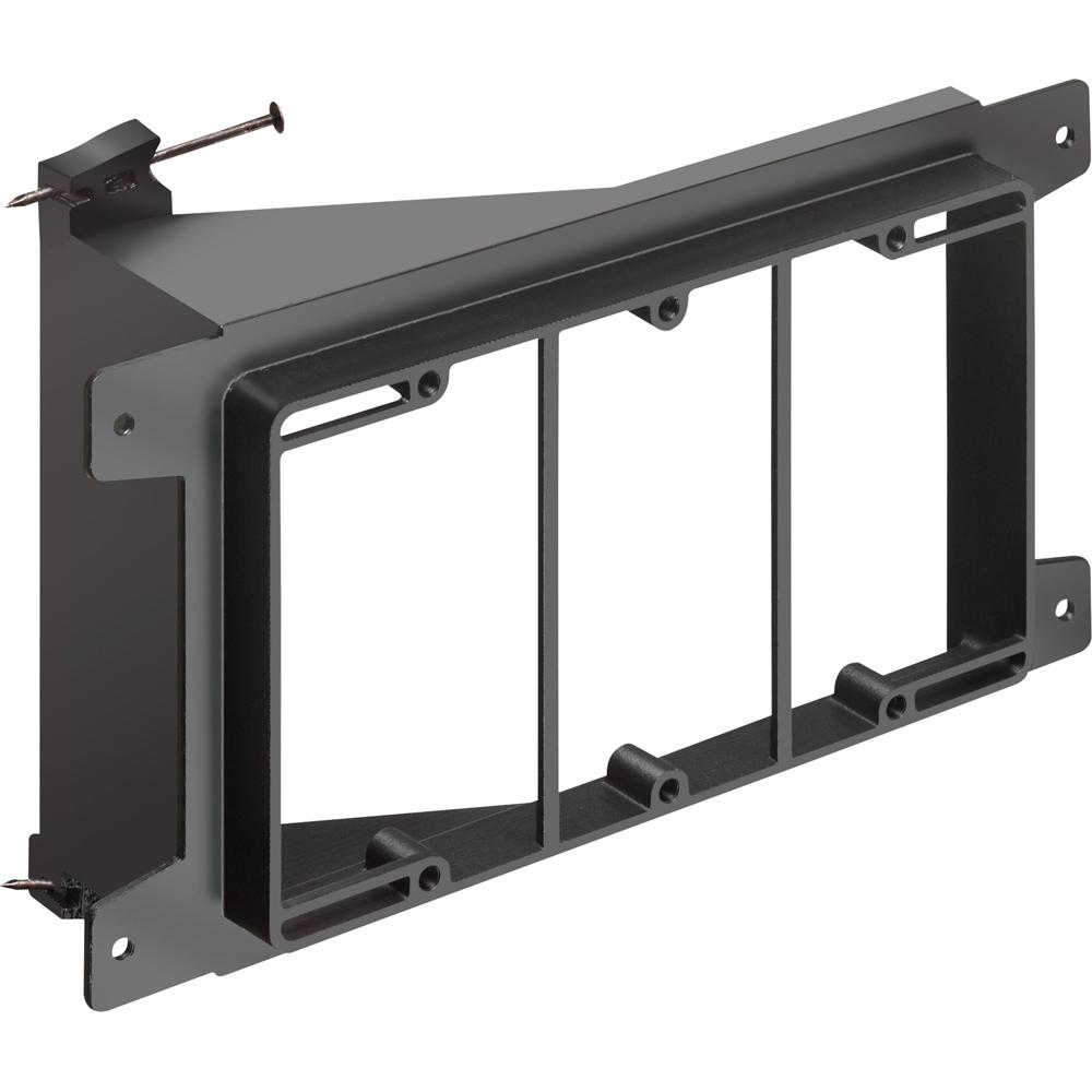 Arlington LVN3 LV Series 3-Gang Low Voltage Mounting Bracket, For Use With Cable Management System, Fastened Mount, Plastic