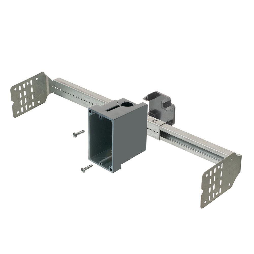 Arlington SL1B18 SL1 Series Slidebar Single Gang Plastic Box, Steel/Plastic, 1 Gangs