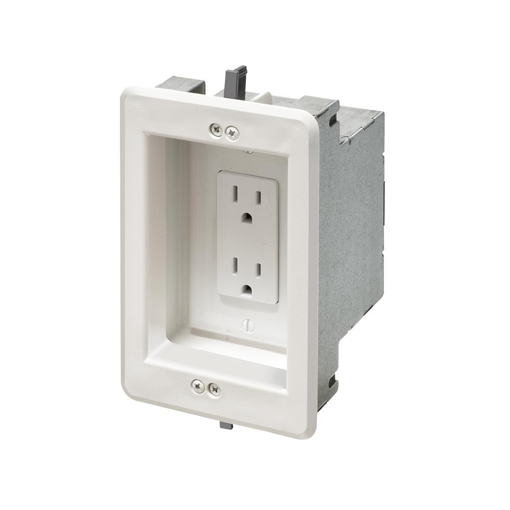 Arlington TVBS503 TVB Series One Gang Recessed TV Box, Steel/Plastic, 1 Gangs