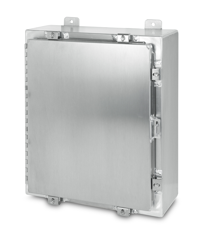 Austin Electrical Enclosures AB-36308NFA Aluminum Enclosure, 36 in h x 30 in w x 8 in d, Continuous Hinged/Gasketed/Padlockable/HASP cover, NEMA 4X nema rating, Aluminum