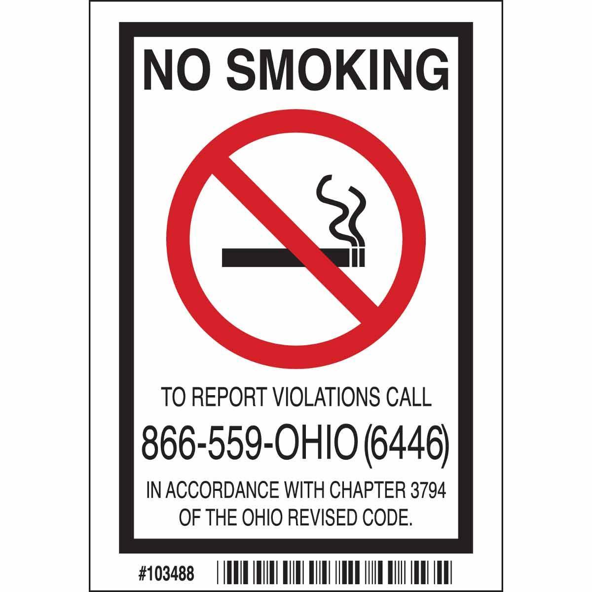 Brady® 103488 No Smoking & Restricted Activity Signs