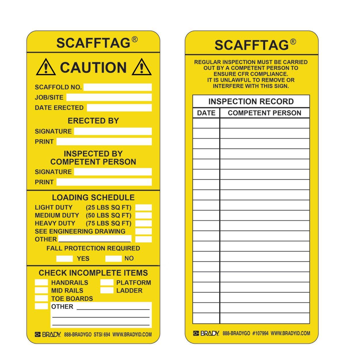 Brady® SCAF-STSI 694 Safety & Facility Tags