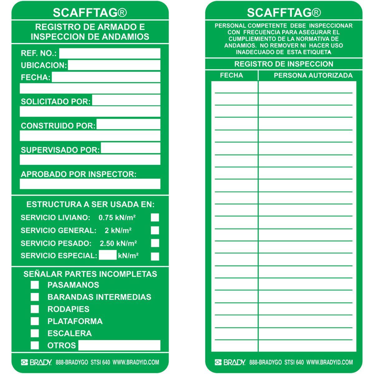 Brady® SCAF-STSI 640 Safety & Facility Tags