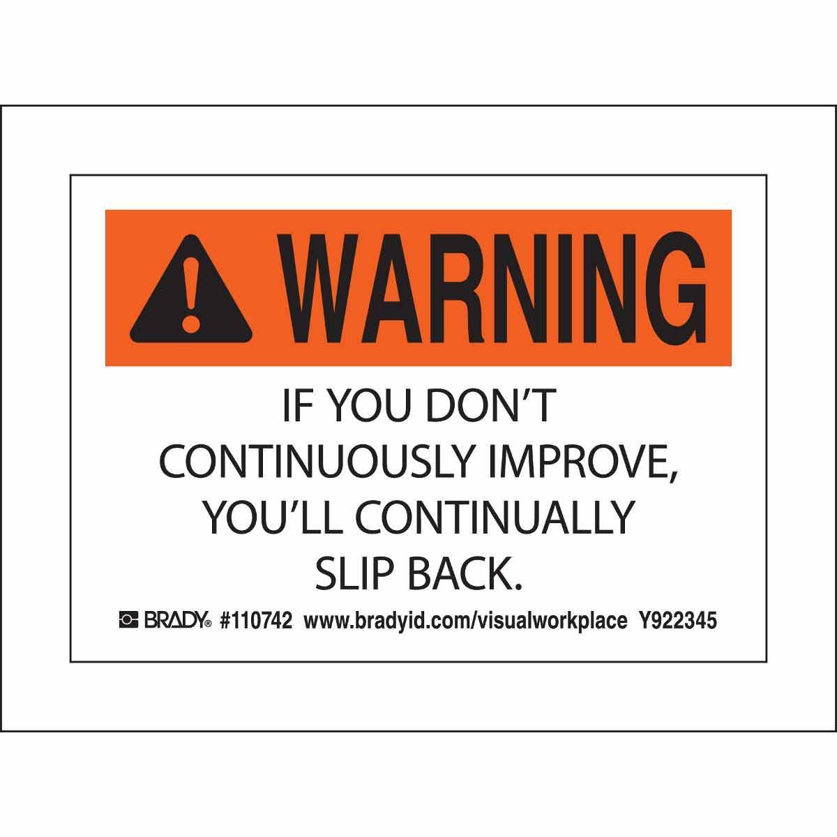 Brady® 110742 Safety & Facility Labels
