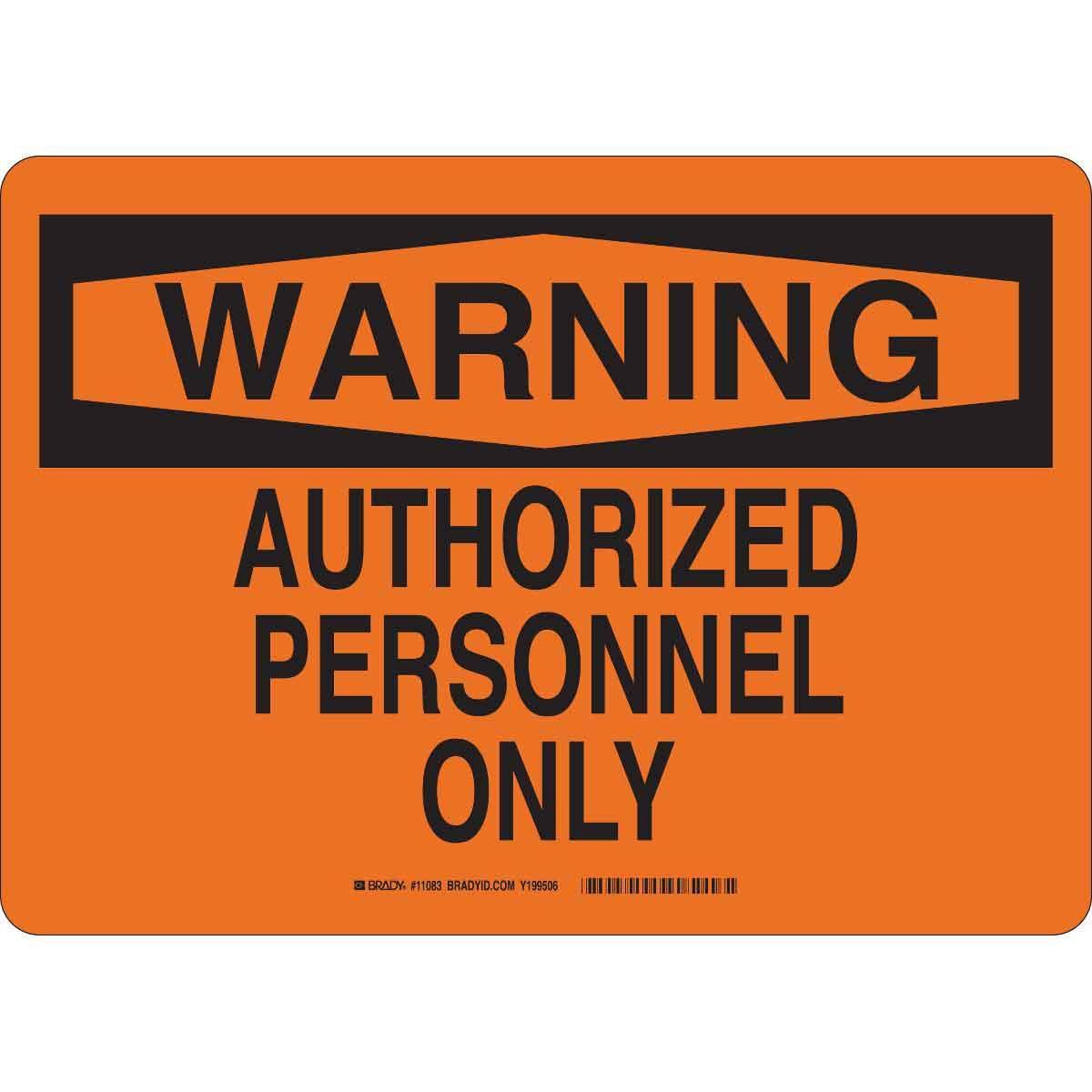 Brady® 11083 Access & Security Signs