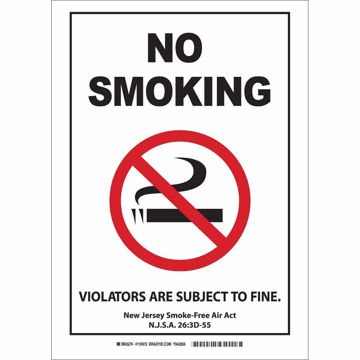 Brady® 110979 No Smoking & Restricted Activity Signs