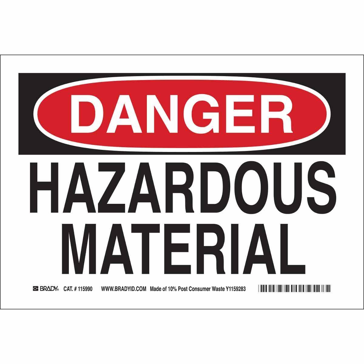 Brady® 115990 Chemical & Hazardous Material Signs
