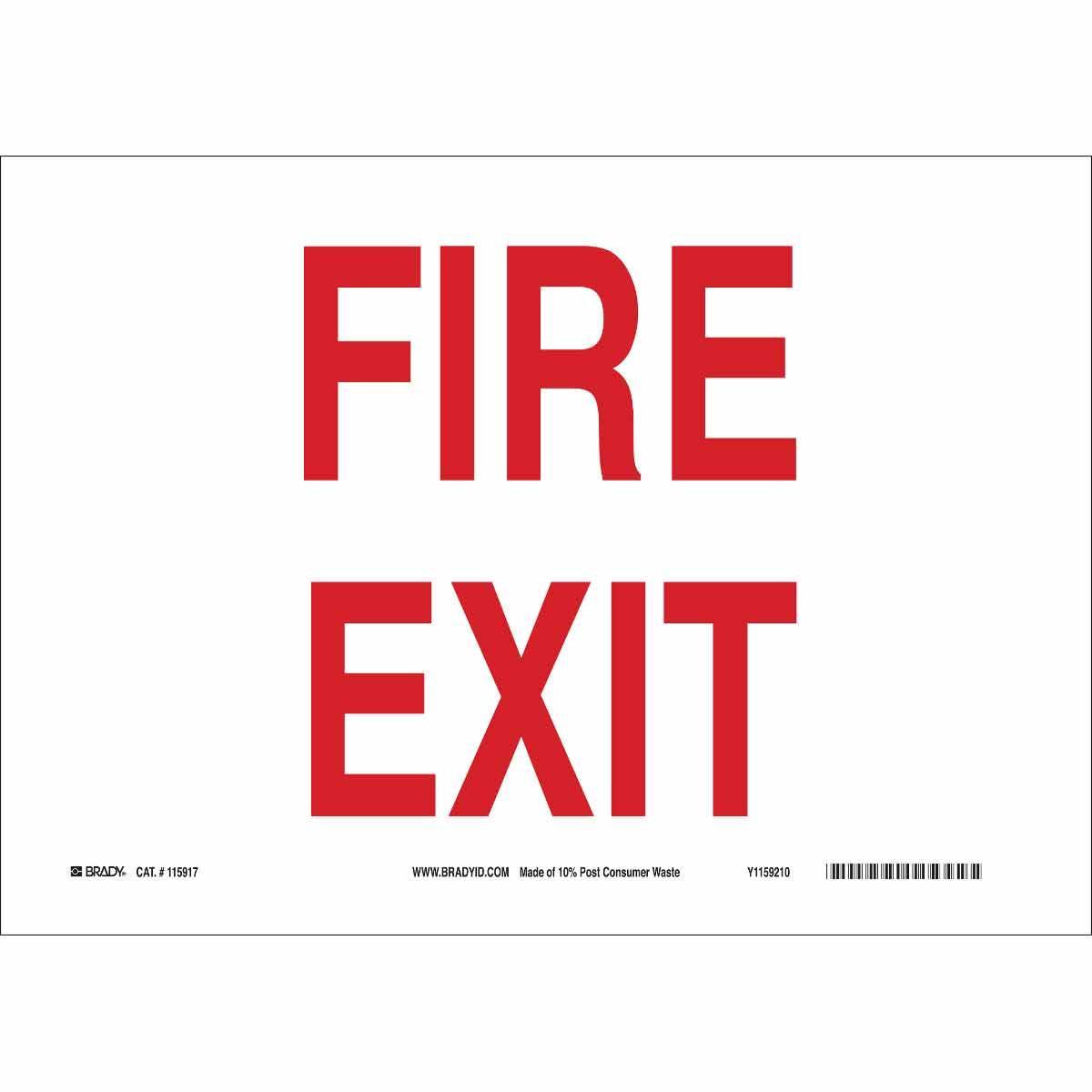 Brady® 116082 Fire, Emergency, Exit & First Aid Signs