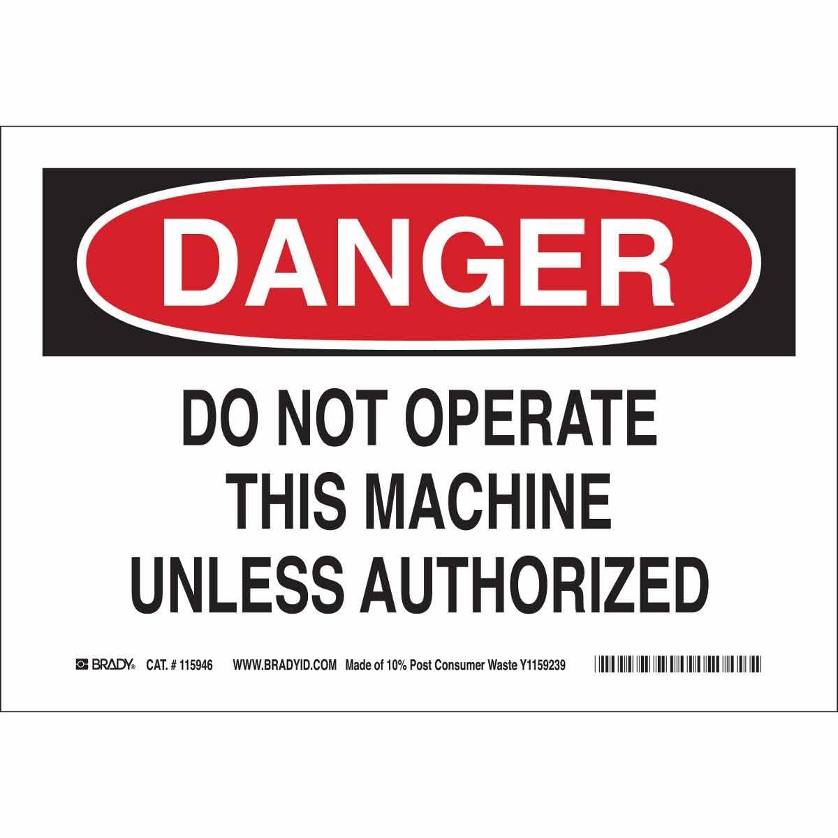Brady® 116111 Accident Prevention Signs
