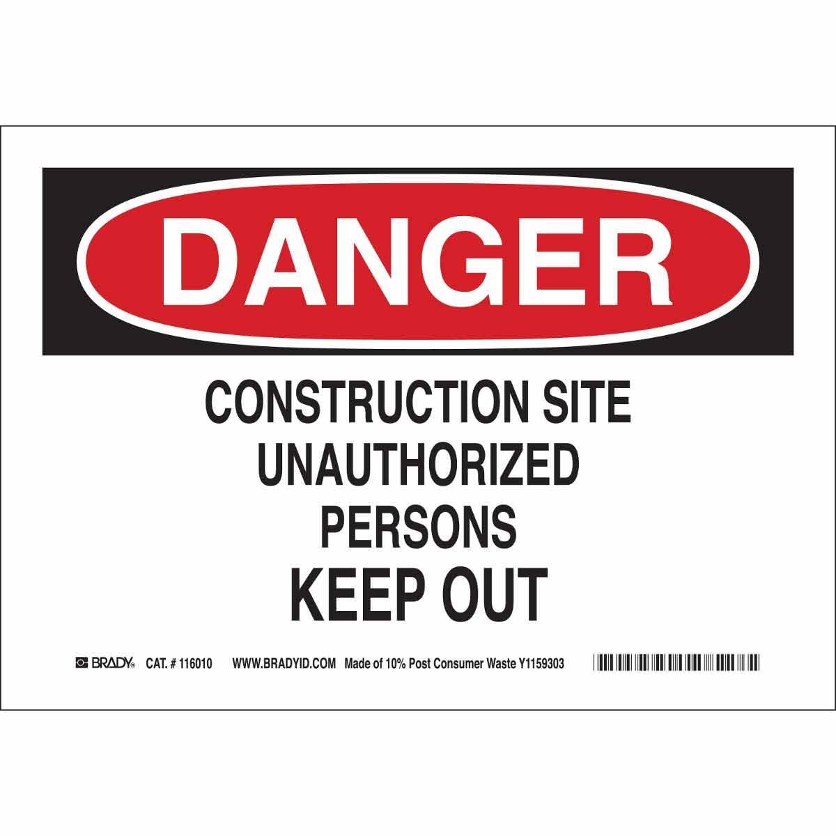 Brady® 116010 Access & Security Signs