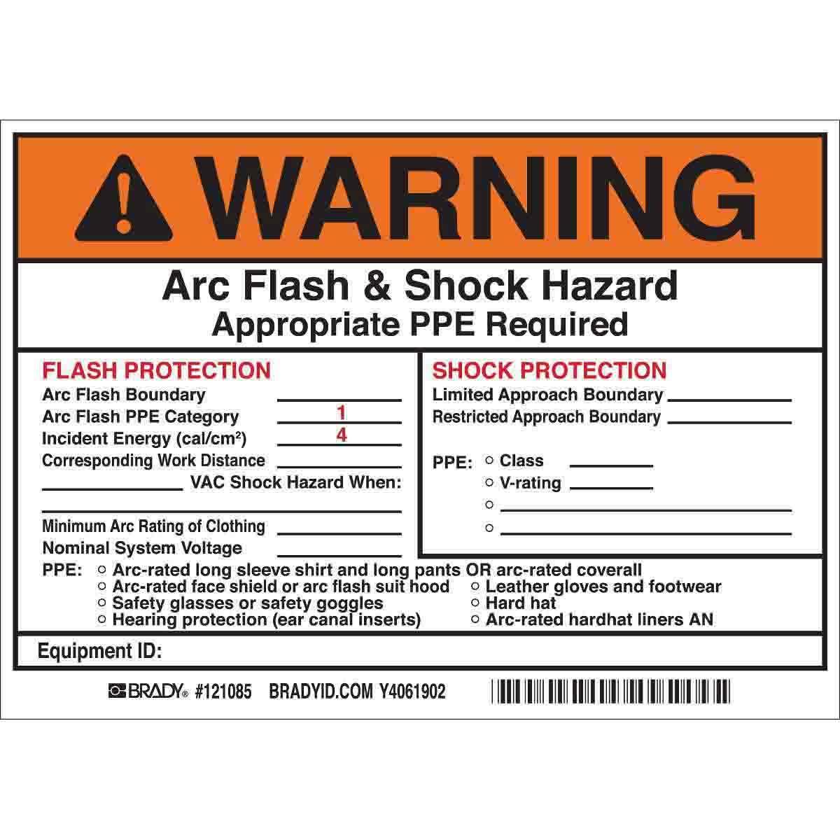 Brady® 121085 Safety & Facility Labels