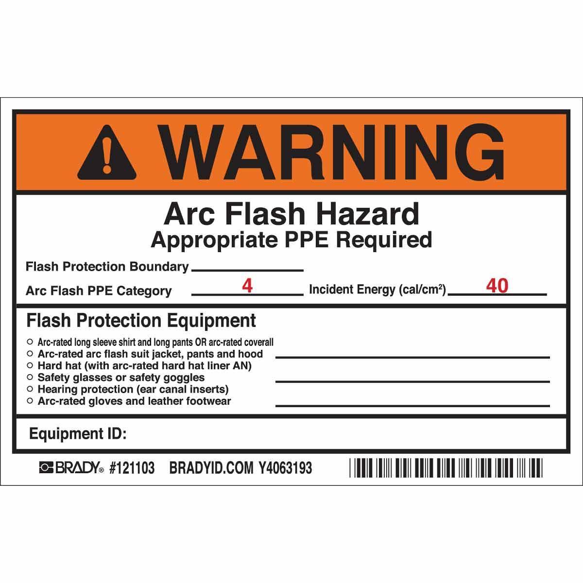 Brady® 121103 Safety & Facility Labels