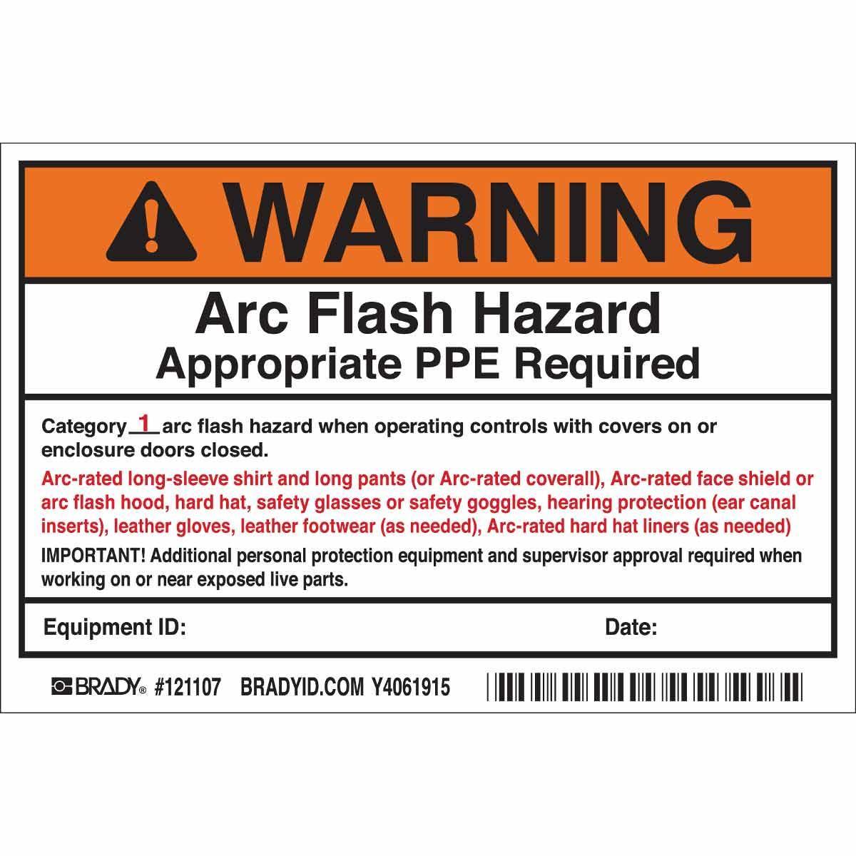 Brady® 121107 Safety & Facility Labels
