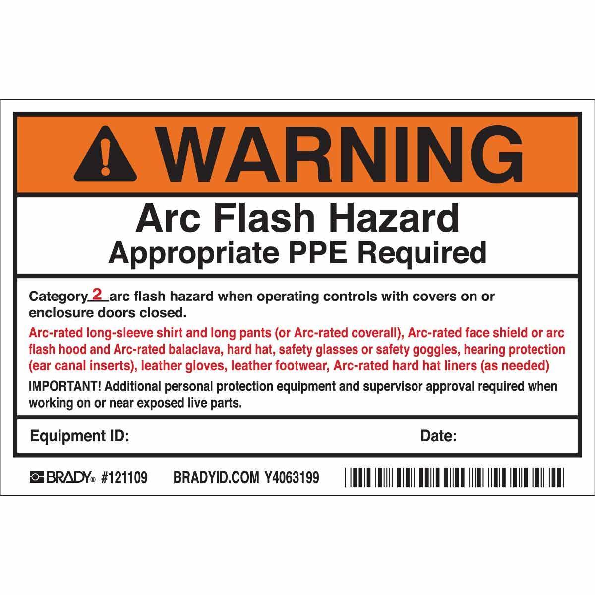 Brady® 121109 Safety & Facility Labels