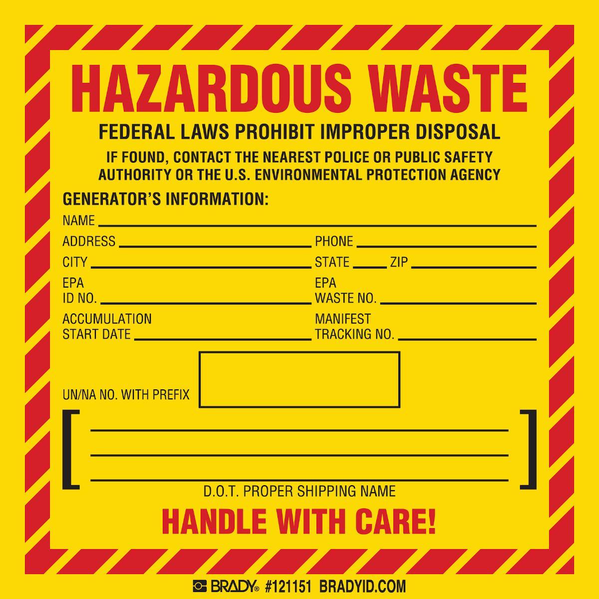 Brady® 121151 Safety & Facility Labels