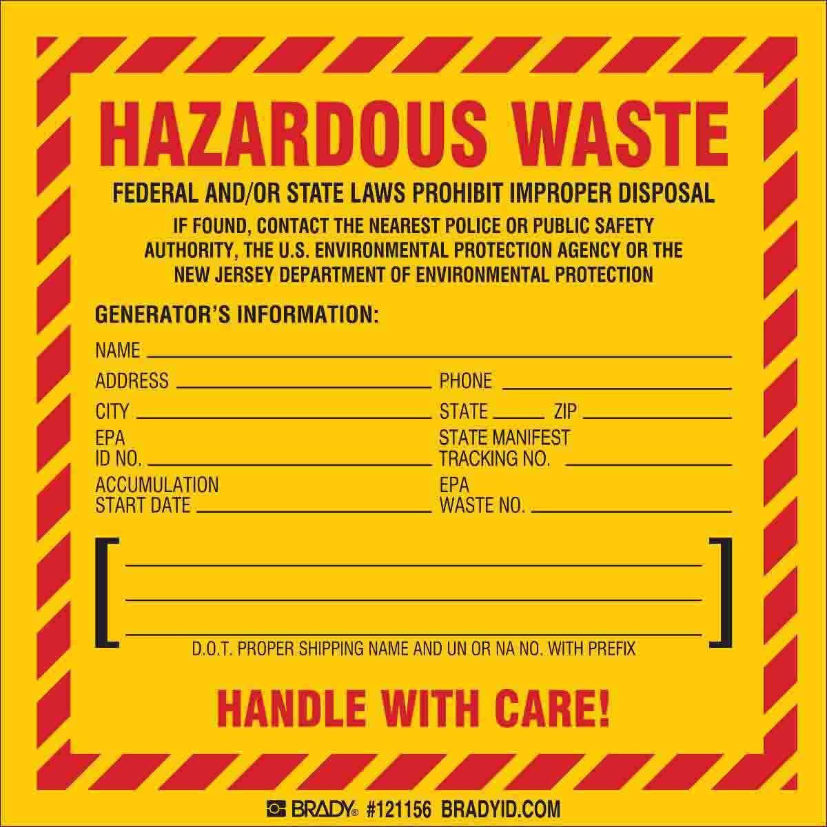 Brady® 121156 Safety & Facility Labels