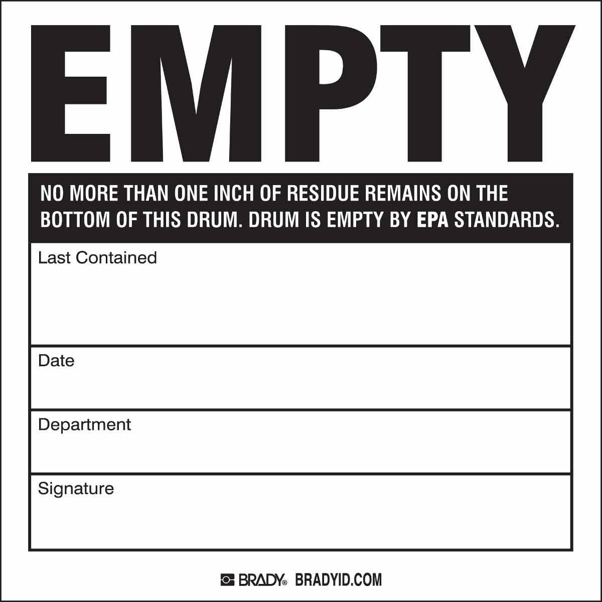 Brady® 121439 Safety & Facility Labels