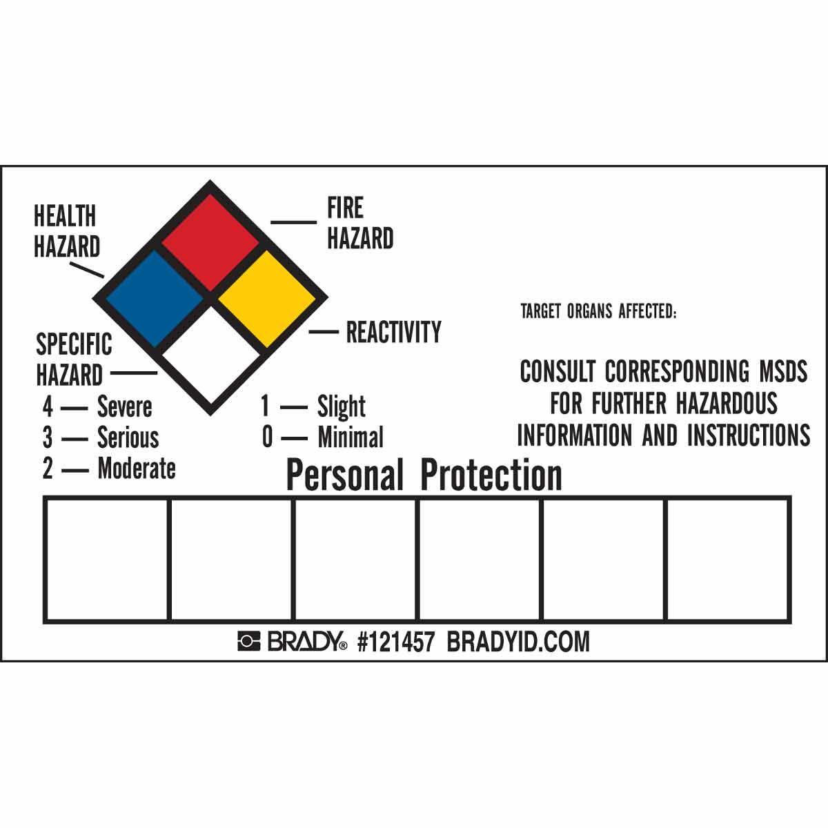 Brady® 121457 Safety & Facility Labels