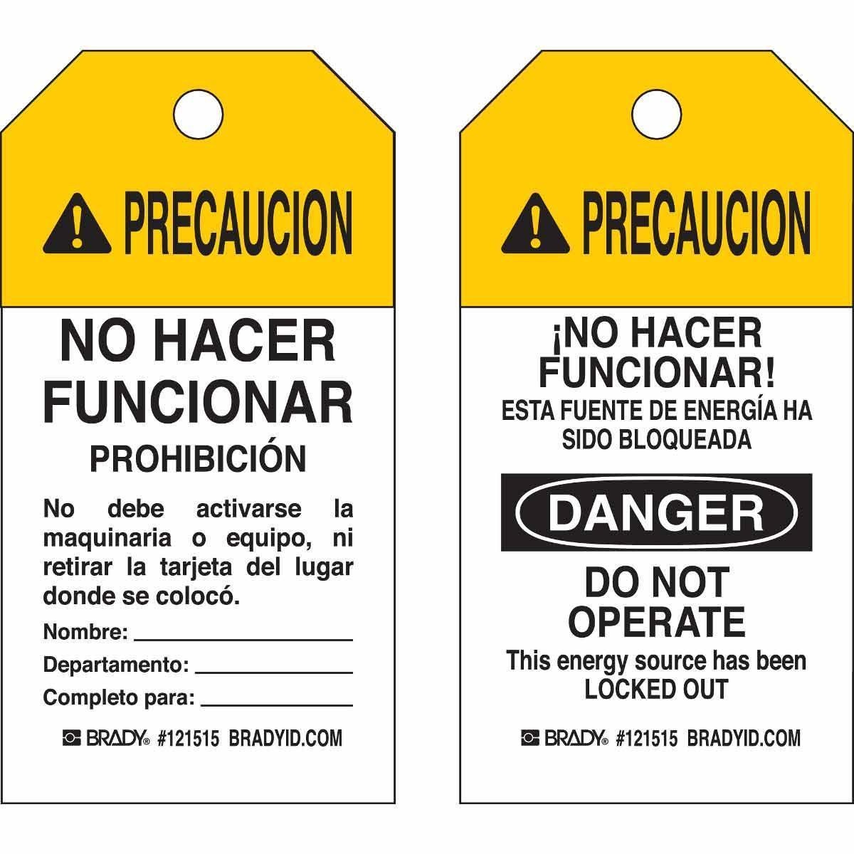 Brady® 121516 Safety & Facility Tags