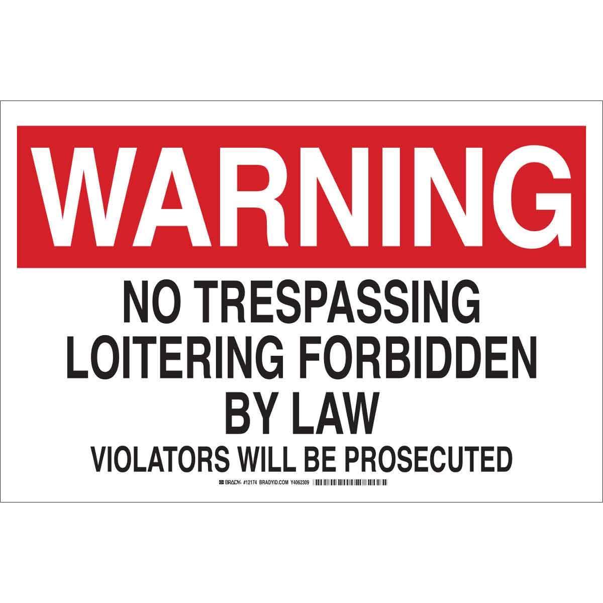 Brady® 12174 Access & Security Signs