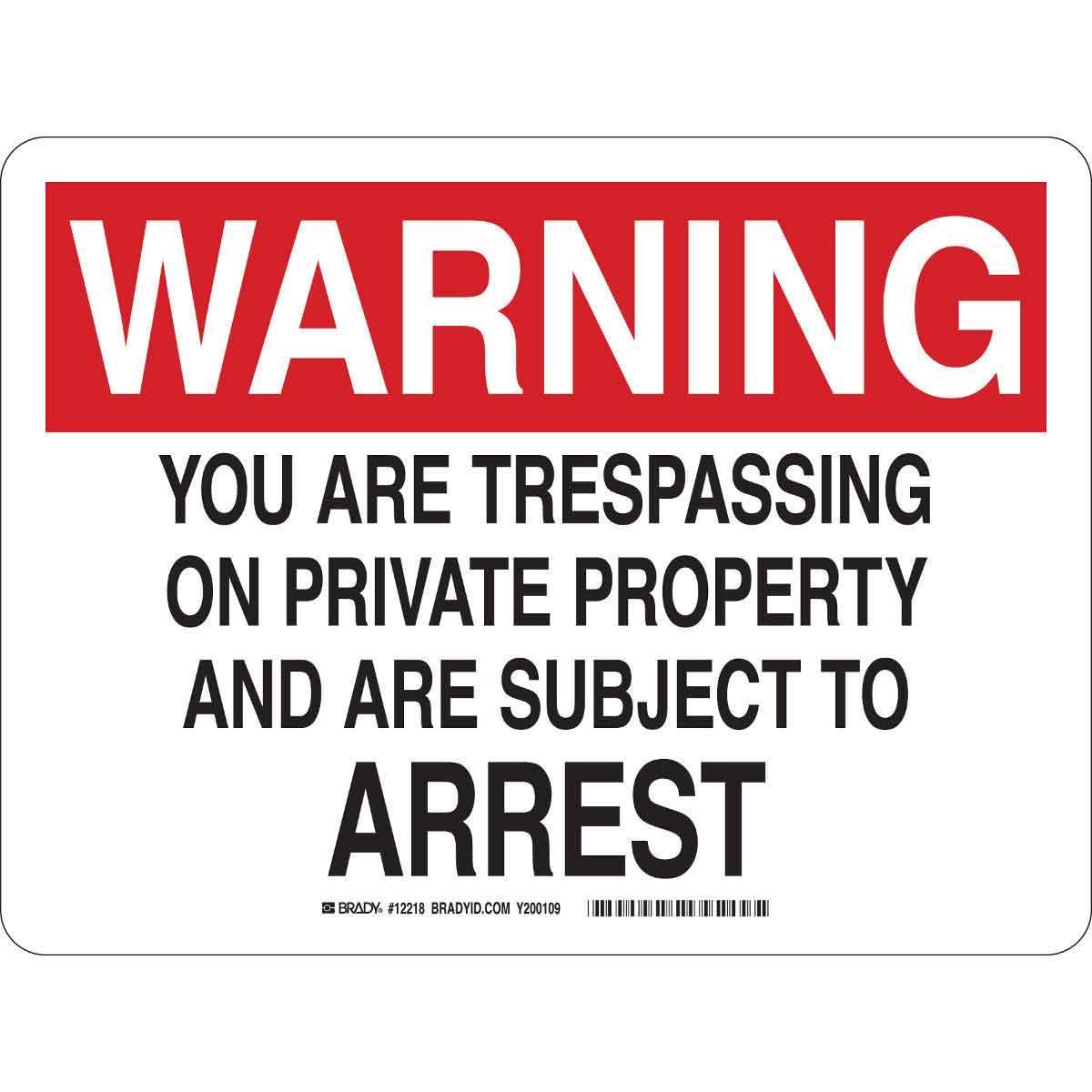 Brady® 12216 Access & Security Signs