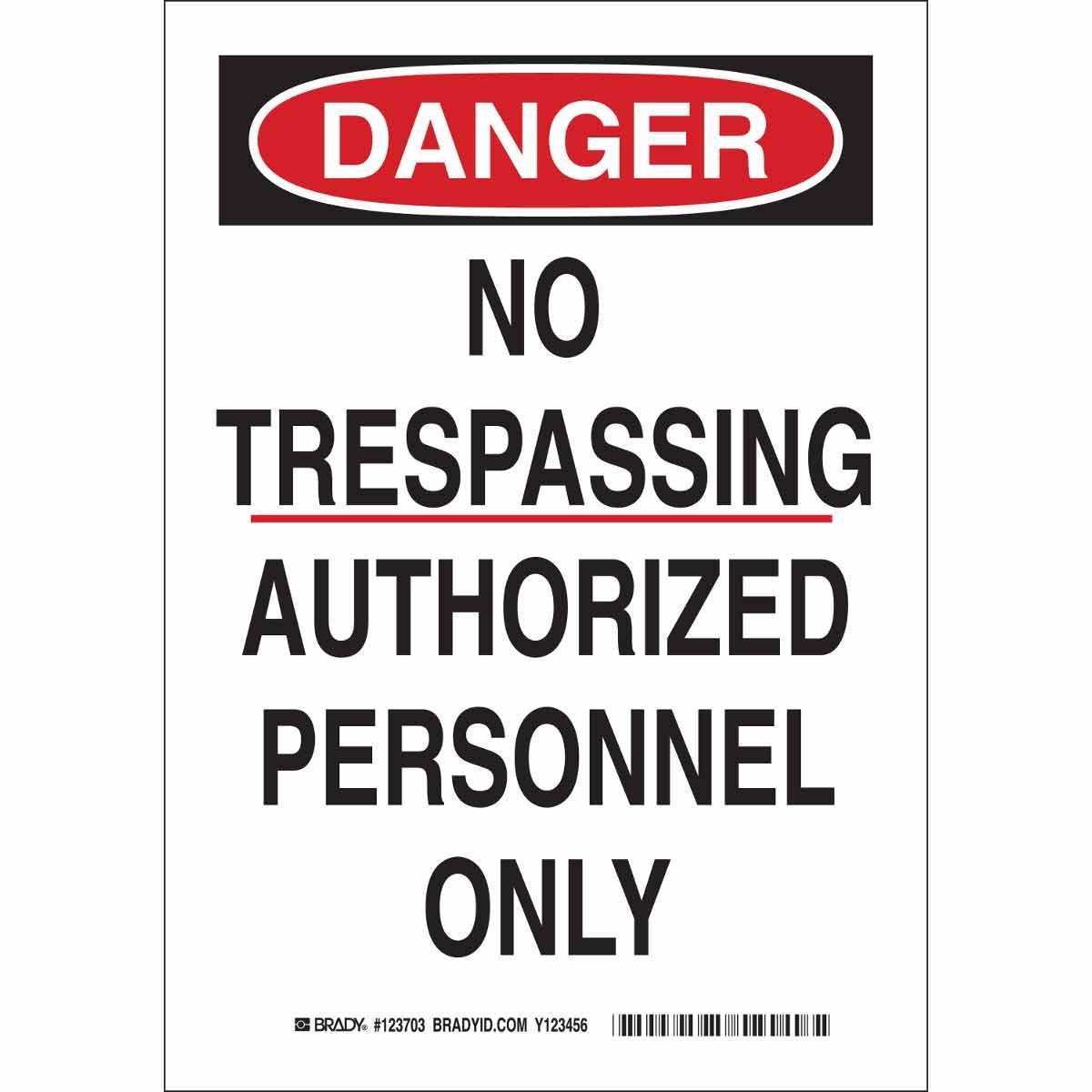 Brady® 123702 Access & Security Signs