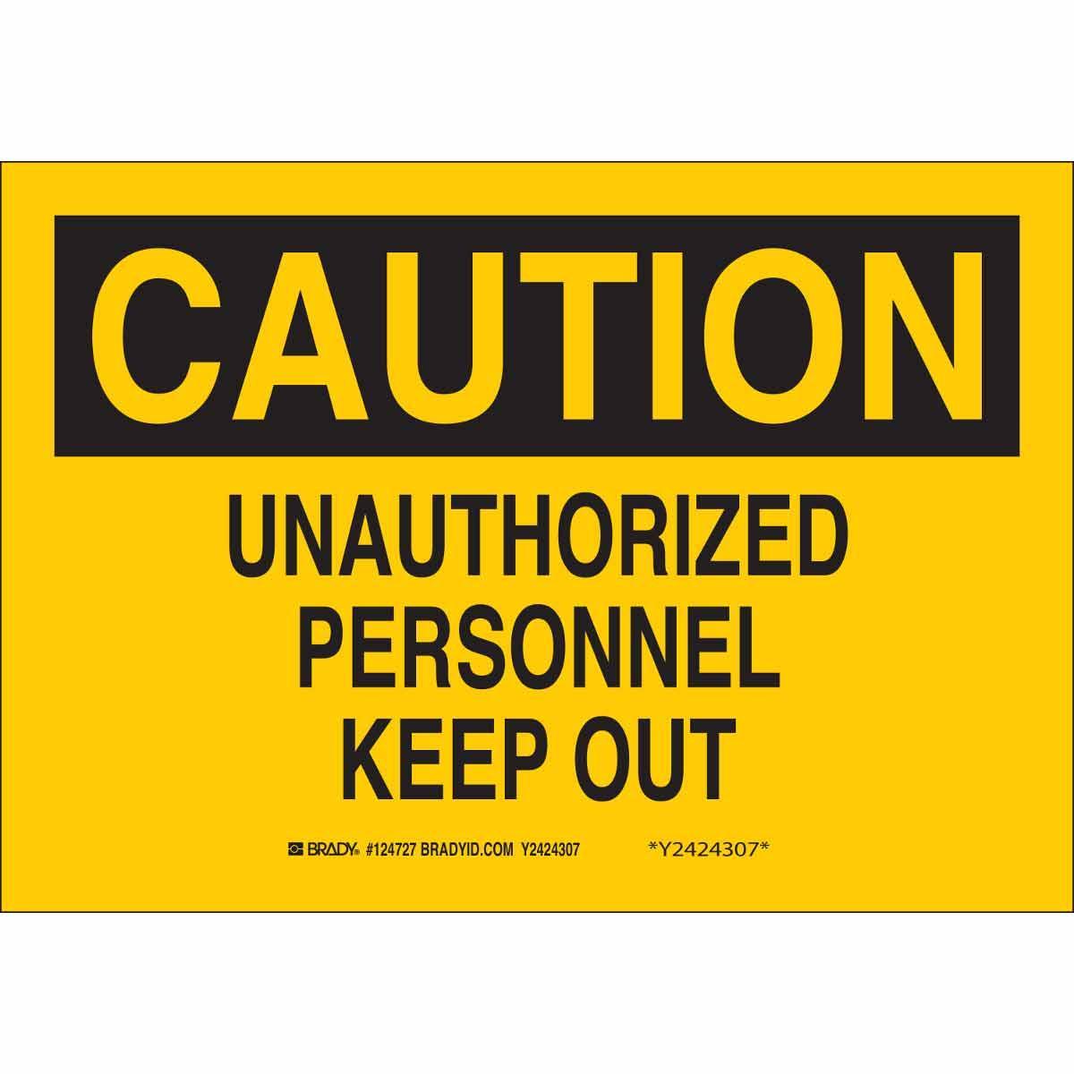 Brady® 124729 Access & Security Signs